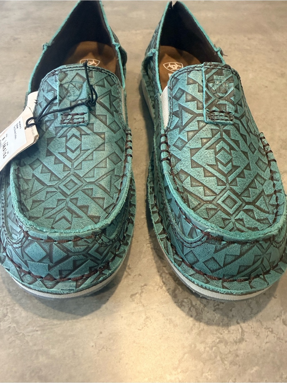 Ariat Teal Geometric Slip-On Loafers - Picture 3 of 8